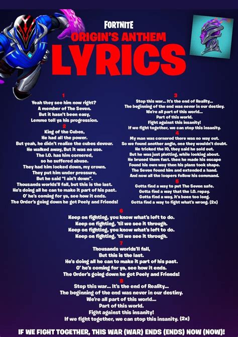the fortnite song lyrics